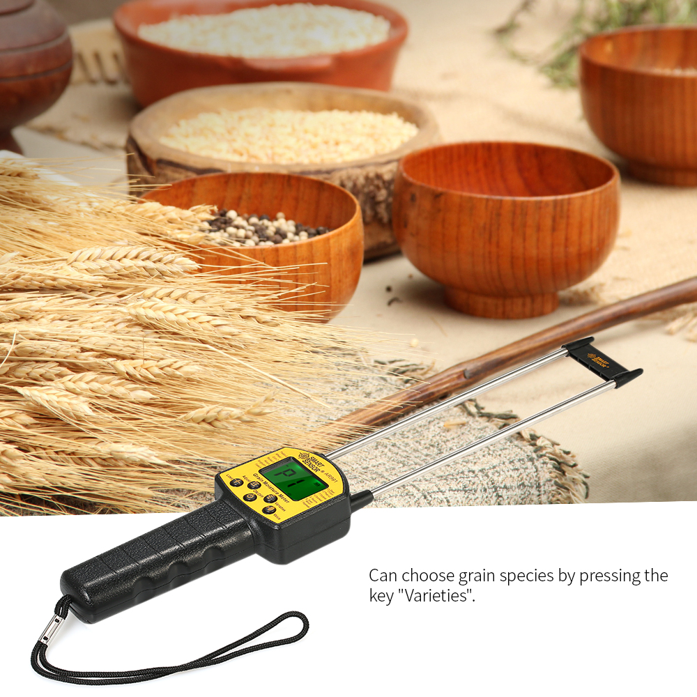 Handheld Digital Moisture Meter Grain Moisture Meter Hygrometer For Corn Wheat Rice Bean Wheat Flour Fodder Rapeseed Seed AR991