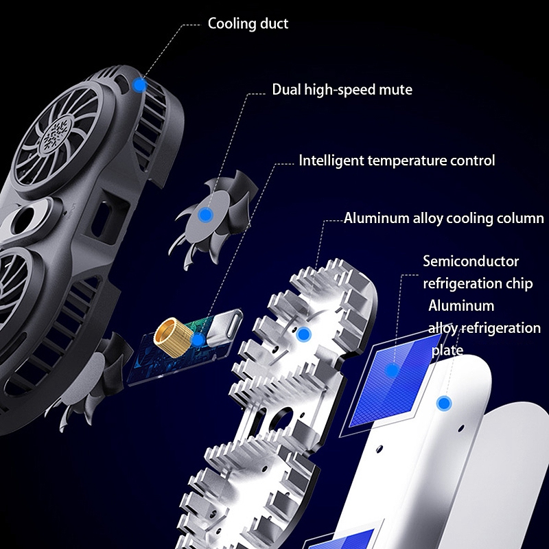 Cell Phone Cooler Game Phone Cooler Portable Semiconductor Cooling Cooler for 4.5-6.5In Phone