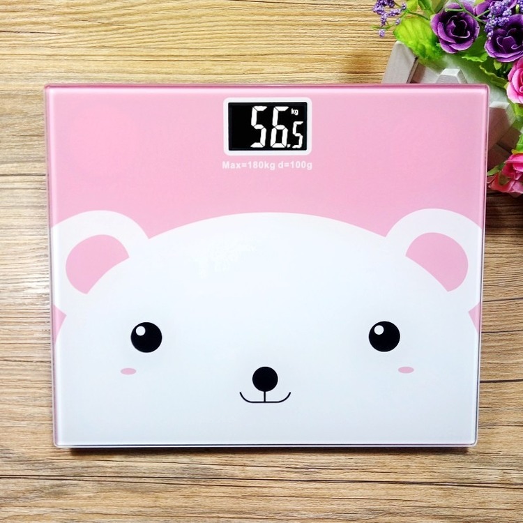 My Melody Action Figure Cute Cartoon Tempered Glass Smart Electronic LED Digital Body Weight Scale body Balance Weighing scale
