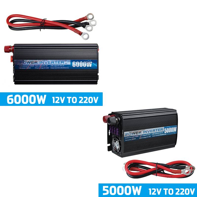 Inverter 12V 220V 10000W/12000W Voltage Transformer 2 USB LED Display Modified Sine Wave Power Inverter DC12V to AC 220V Convert