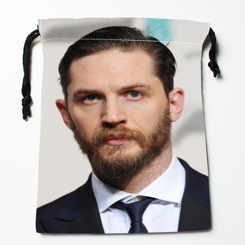 New Arrival Tom Hardy Drawstring Bags Print 18X22CM Soft Satin Fabric Resuable Storage Storage Clothes Bag Shoes Bags