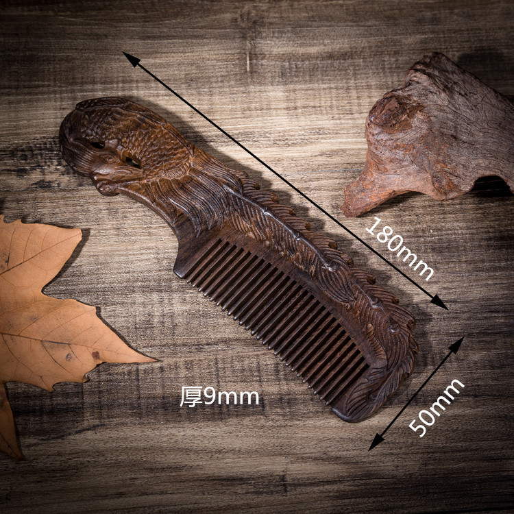 NEW Woman Wooden Comb Natural Redwood Carving Phoenix Antistatic Massage Health Care Combs Hair Brush Combs Beard Mustache Brush