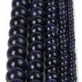 Chanfar 4 6 8 10 12mm Natural Gold Sand Stone Beads Loose Dark Blue Sandstone Round Beads for DIY Jewelry
