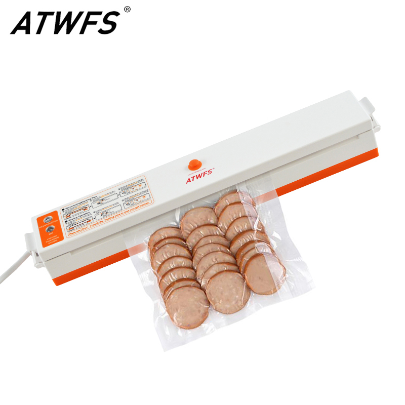 ATWFS Vacuum Sealer Packing Household Film Sealer Vacuum Packer Sealing Machine for Food Including 15Pcs Bags