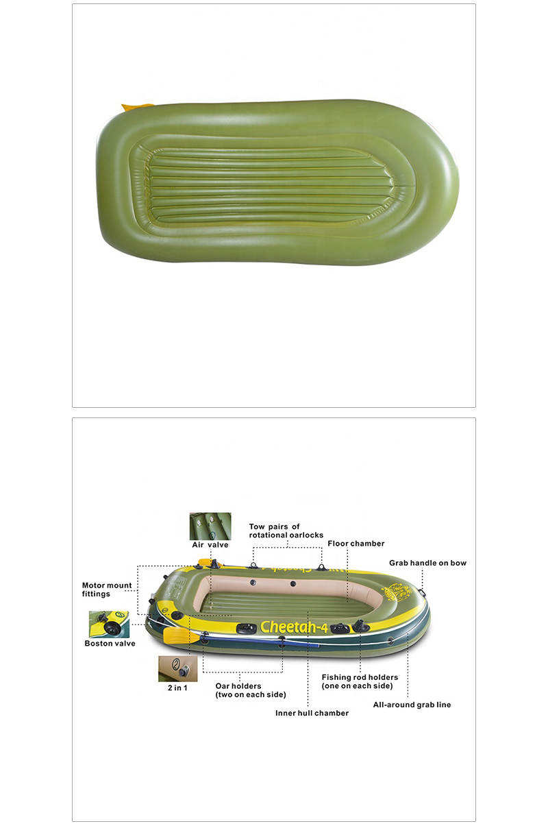 Inflatable Raft Boat Set With Pump And Oars 02