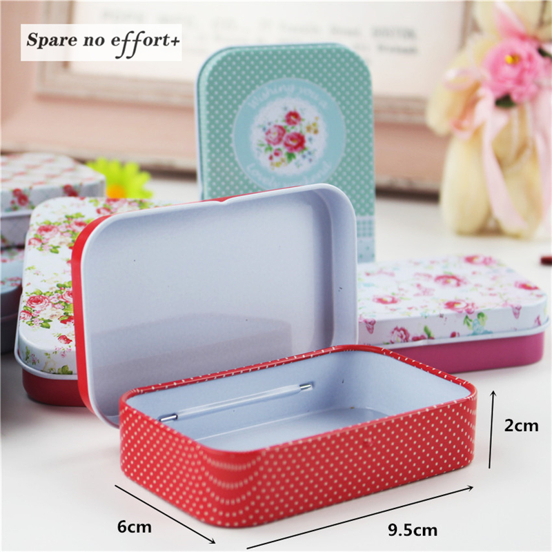 8 Pieces/lot Beautiful Flower Storage Box Small Metal Tin Boxe Bow-knot Tea Box for Sugar Coffee Coin and Small Things Storage