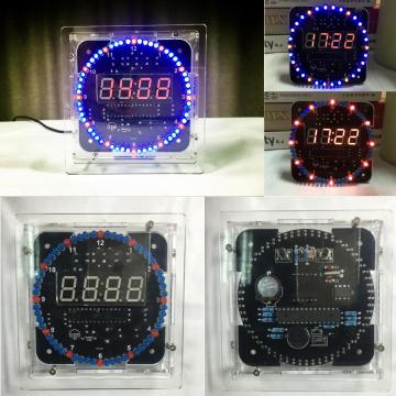 LED Rotating Electronic Temperature Display Digital Clock Learning DIY Kit Box Components Parts Timer Tools Accessories Set