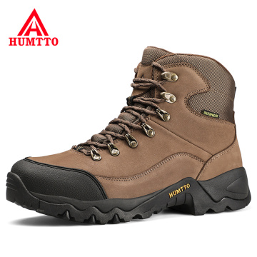 HUMTTO Waterproof Hiking Shoes Outdoor Mens Climbing Camping Men Boots Genuine Leather Professional Trekking Mountain Sneakers