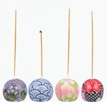 4pcs Incense Holder Line Incense Durable Japanese Colorful Ball Portable Incense Burner for Temple Room Office Yoga Studio Hotel