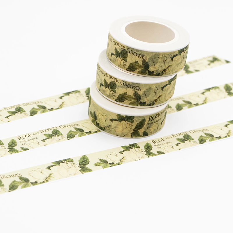 1 PCS Roses And Flowers Growers Washi Tape Pattern Masking Tape Decorative Scrapbooking DIY Office Adhesive Tape 15mm*10m
