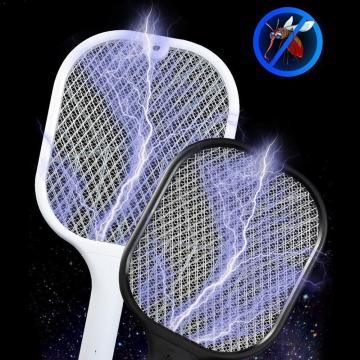 3000V Electric Insect Racket Swatter Zapper USB 1200mAh Kill Fly Rechargeable Network 3 Killer Swatter Mosquito Bug Zapper W0V4