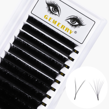 V Shape Lashes Auto-Fans Eyelash Extension Volume Fans Lashes Soft Faux Mink 0.05 mm Easy-Fans Premium Natural Eyelashes Gemerry