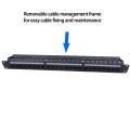 New 19in 1U Rack 24 Port Straight-through CAT6A Patch Panel RJ45 Network Cable Adapter Keystone Jack Ethernet Distribution Frame