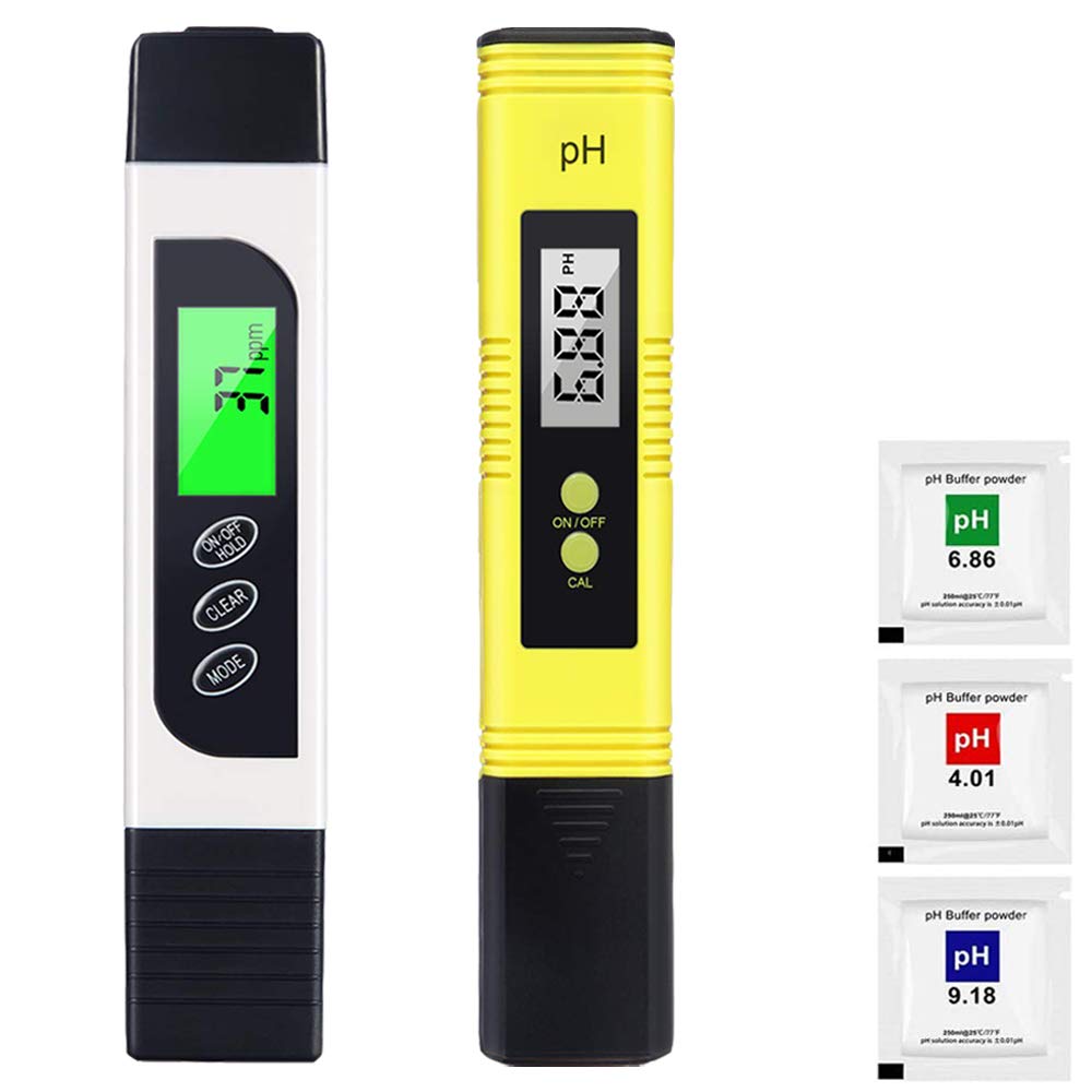 TDS&PH Meter Digital Water Tester Digital 0.0-14.0 PH Meter Tester 0-9990ppm Digital TDS EC LCD Water Purity PPM Aquarium Filter