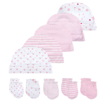 Baby Hat and Mittens Girl Boy Cap Socks Comfy Infant Hat & Gloves Cotton Toddler Newborn Baby Accessorise For 0-6