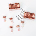 20pcs/set Fashion Rose Gold Dot Binder Clips Kawaii Stationery Metal Documents Photos Tickets Holder Notes Letter Paper Clamps