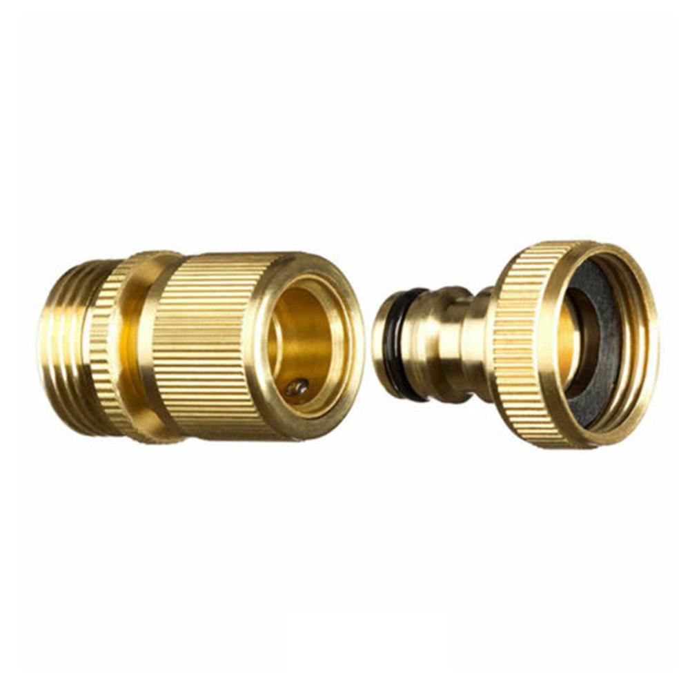 Garden Hose Quick Connector 3/4 Inch GHT Brass Easy Connect Fitting Yard Tool Universal Faucet Adapter Water Quick Coupling CSV