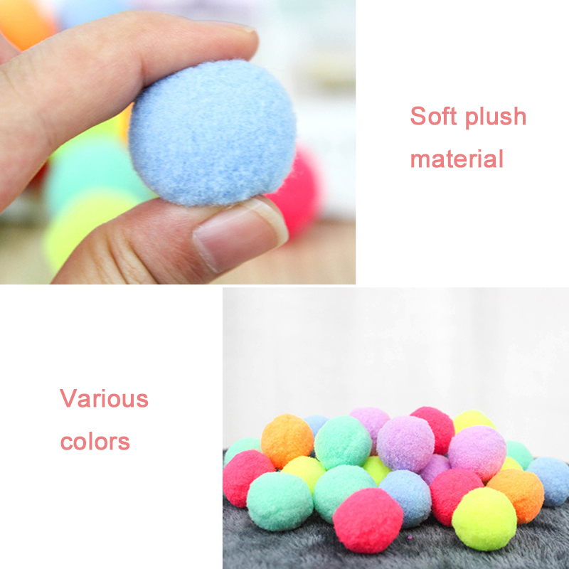10 / 20 / 30 Pcs Cute Funny Cat Toys Stretch Plush Ball Soft Colorful Cat Toy Ball Interactive Cat Toys Kitten Toys Chew Toy