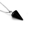 Natural Stone Crystal Necklace Crystal Cluster Pendant Cone Rose Quartzs Druzy Necklace for Women Natural Stone Jewelry