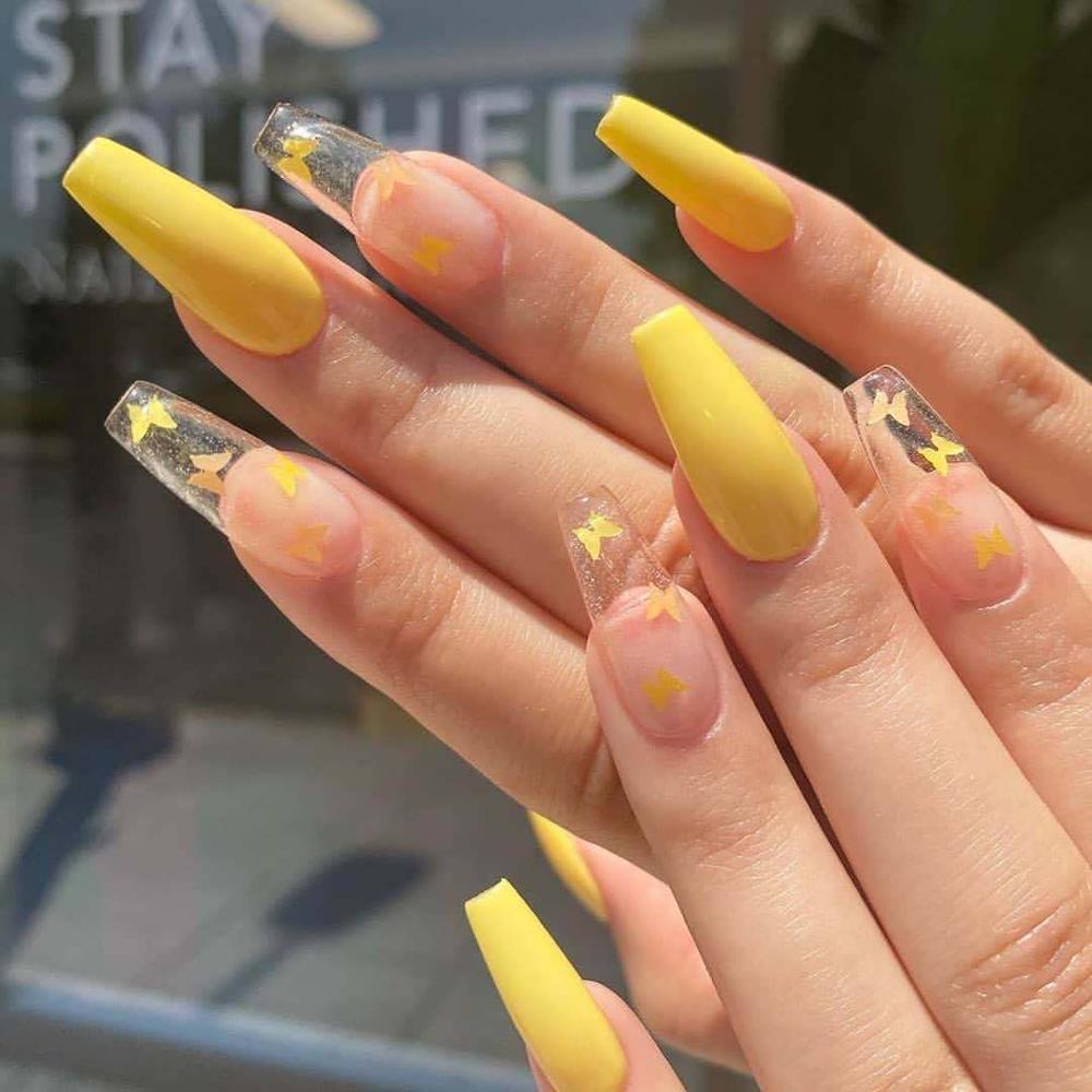 Fake nails overhead with glue coffin artificial nails tips with designs press on nail false nails set professional nail art tool