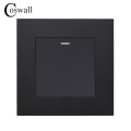 COSWALL Simple Style PC Panel 1 Gang 1 Way On / Off Light Switch Wall Rocker Switch White Black Grey Gold Color AC 90-250V 16A