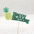 Cake Toppers Pineapple Happy Birthday Love Cake Topper Cupake Flags Wedding Valentine DIY Decor Supplies Kids Party