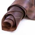 Coffe Brown Oil Tan Cowhide Leather Piece Pre-Cut Square Sheet Genuine Leather for Diy Leather Craft for Belt Wallet Bag Shoes
