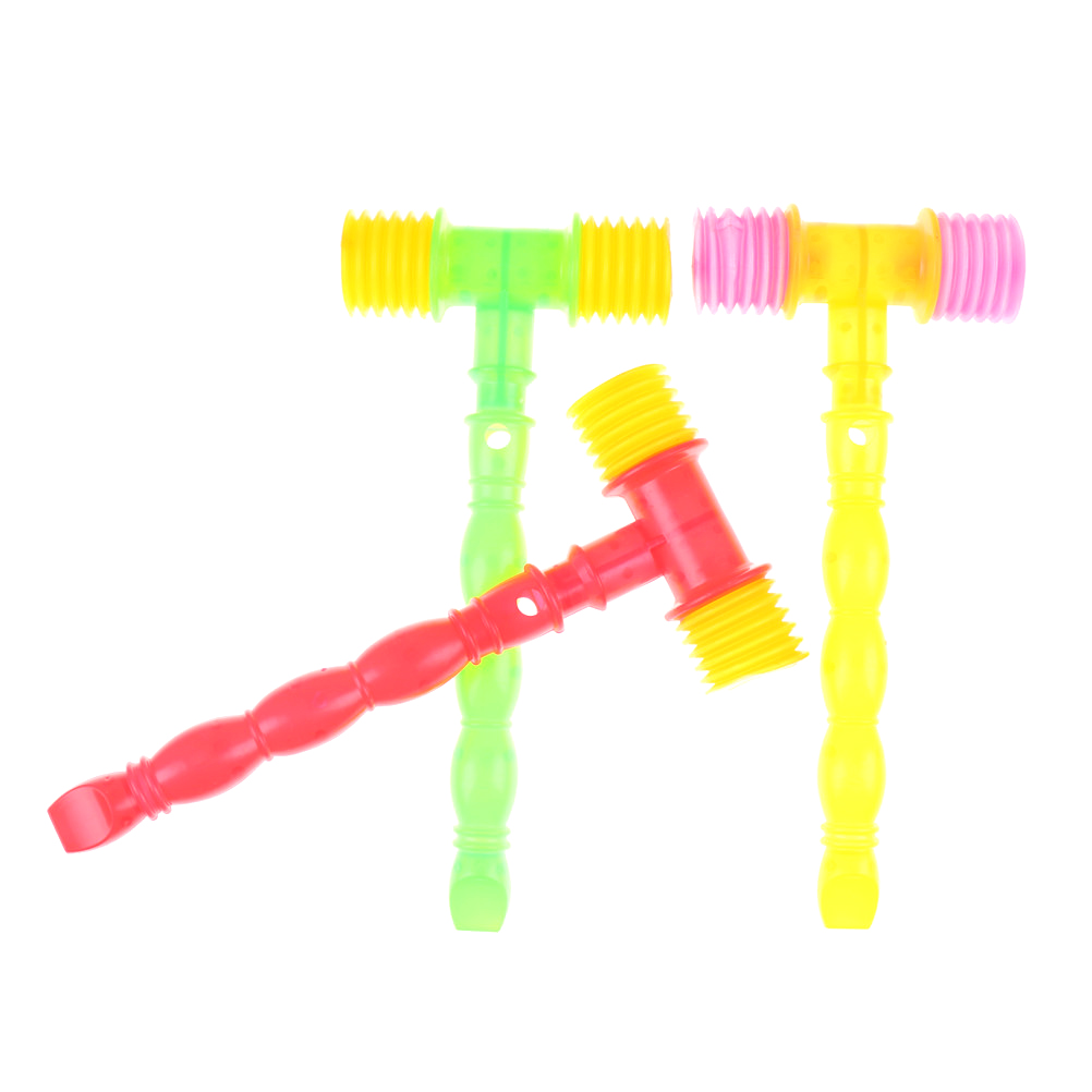 25CM plastic Whistle Training Toddler Hammer Noise Maker Kids Handle Durable Built in Whistle Toddler Toys