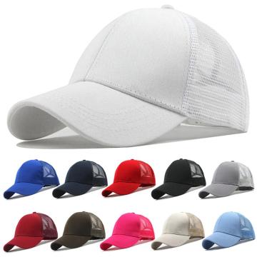 Baseball Cap Summer 2020 Ponytail Messy Buns Trucker Plain Baseball Visor Cap Unisex Hat 11 Colors Women Mens casquette homme
