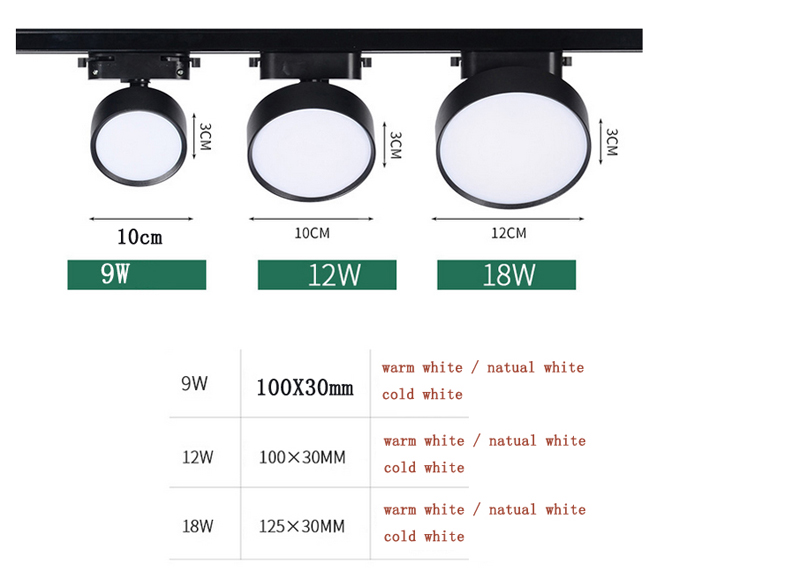 Led COB Track light aluminum 9w 12W 18W Ceiling Rail Track lighting Spot on Rail Spotlights Replace Halogen Lamps AC220V