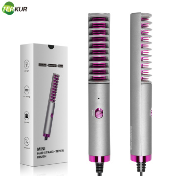 Hair Straightener Brush Anti-Scald Electric Comb 30s Fast Heating Curly and Straight Hair Perfect for Professional Salon at Home