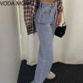 Streetwear Korean Style Jeans for Women Fashion High Waisted wide leg womens Denim Jeans Harajuku Cargo Pants jeans woman