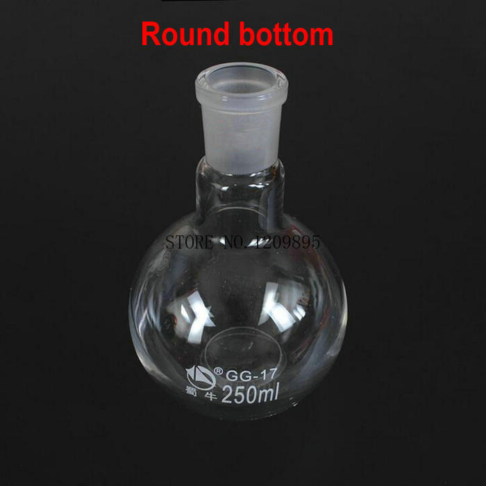 1PC Round Bottom 50ml-2000ml Single Short Neck Glass Flask, Standard Ground Joint Flask