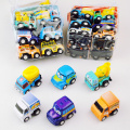 6Pcs/Lot Mini Pull Back Cars Toys Mobile Machinery Shop Construction Vehicle Fire Truck Model Baby Mini Cars Gift Children Toys