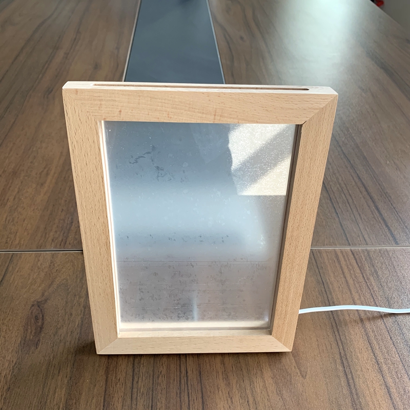 USB Wood Photo Frame Table Lamp with Blank Acrylic Panels Wooden Night Light Bedroom Decoration Led Photo Frame 3 light colors