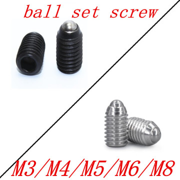 5/10pcs M3 M4 M5 M6 M8 M10 M12 Black Grade 12.9 304 stainless steel Hex Socket Allen Spring Ball Plunger Grub Point Set Screw