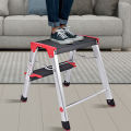 Costway 2 Step Aluminum Lightweight Ladder Folding Non-Slip Platform Stool 330Lbs Load