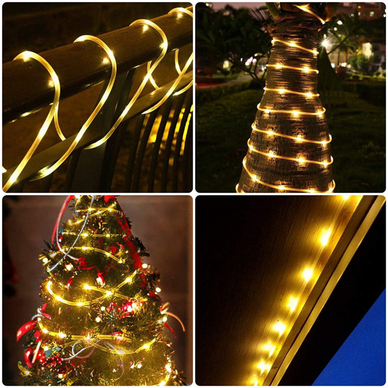Outdoor Rope Lights10-40M Waterproof Tube String Lights 8 Modes 4.5V Plug for Garden Yard Path Fence Stairs Party navidad Decors