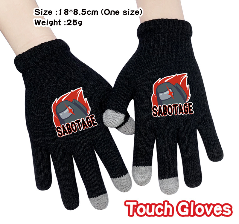 NEW Hot Game Among Us Knitted glove Model Among Us Game Keep Warm glove gift winter gloves black gloves
