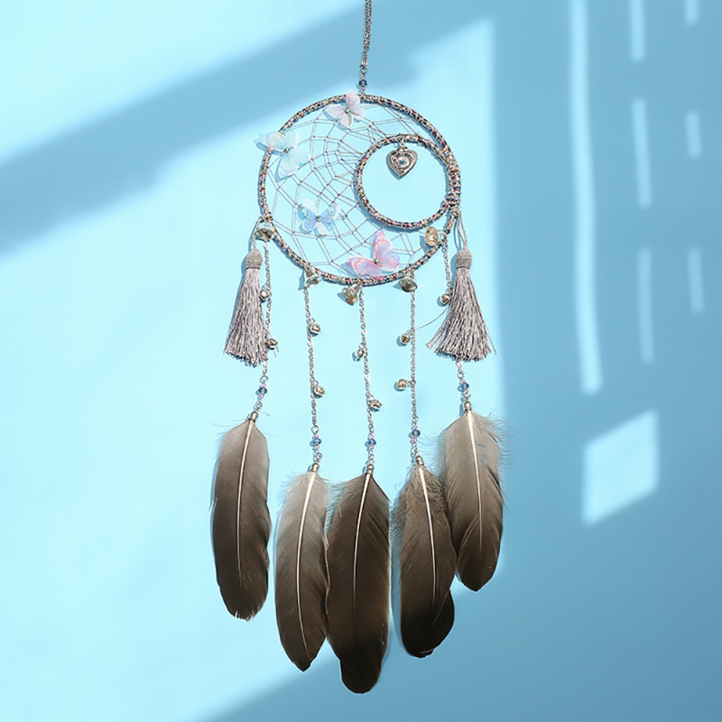 Nordic Wind Chimes Handmade Indian Dream Catcher Net With Feathers Wall Hanging Dreamcatcher Craft Gift Kids Home Decoration