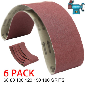 6Pcs of 915*100mm Sanding Belts Aluminum Oxide 60/80/100/120/150/180 Grits Abrasive for Angle Grinder Machine Abrasive Tools