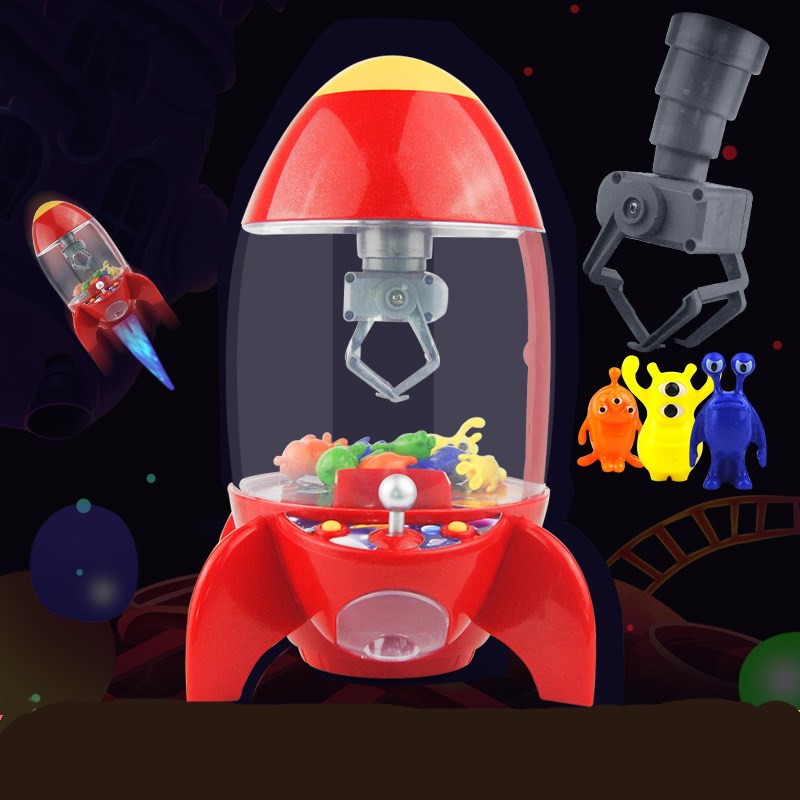 Rocket Candy Grabber Coin Operated Game Machine Desktop Mini Children Candy Machine Kids Dolls Grabber Claw Machine Toys Arcade