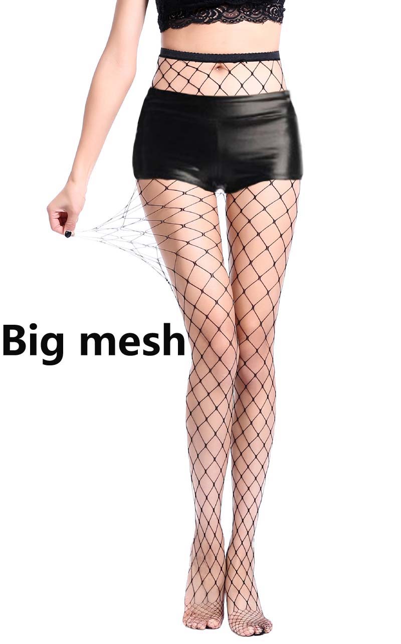 1PC Four Sides Sexy Women Lady Open Crotch Pantyhose Black Fishnet Fish Net Lingerie Mesh Hosiery Tights Black S07-2