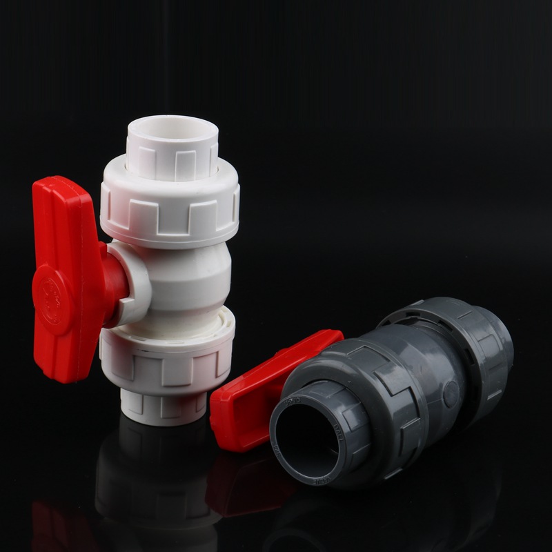 1pc 20mm 25mm 32mm 40mm 50mm PVC Ball Valve Union Valve PVC Water Pipe Connector Plumbing Hose Fittings Slip Shut Valve