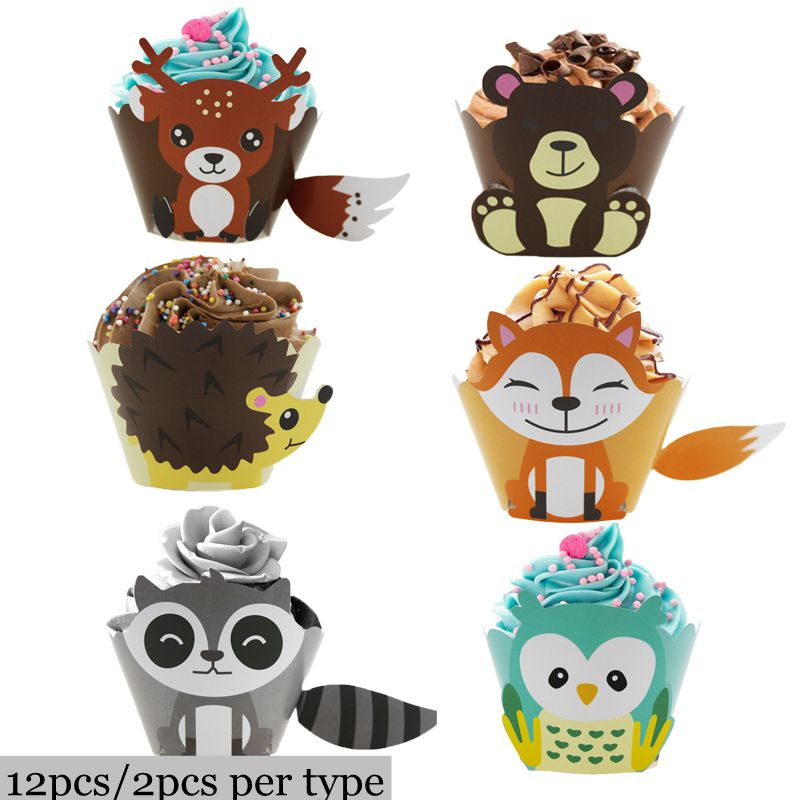 Kids Woodland DIY Party Supplies Safari Jungle Animal Paper Plates/Cups Kids Forest Baby Shower Birthday Party Decoration