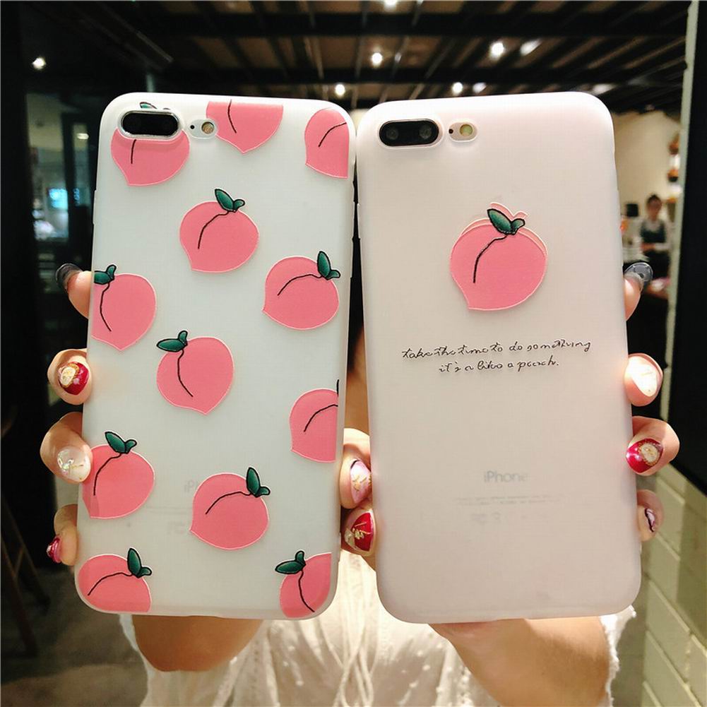 Fresh Simple Peach Pattern Soft TPU Mobile Phone Case Compatible With iPhone