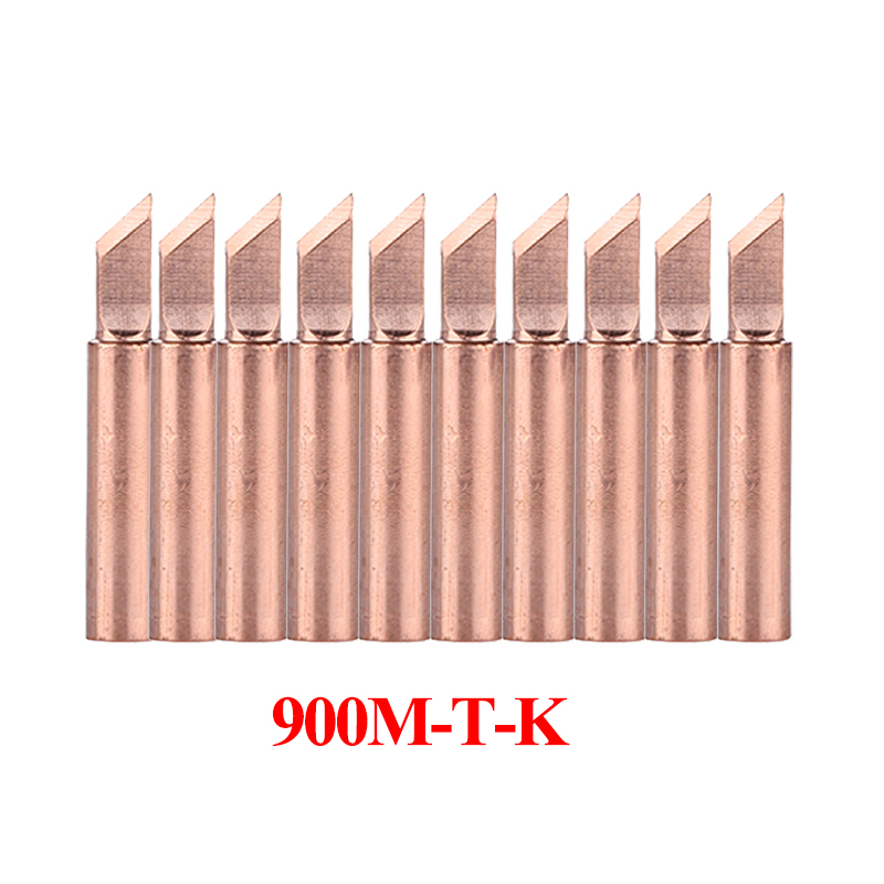 10Pcs/lot Copper Solder Soldering Tip Lead-Free 900M-T-K Welding Tips for 936 Soldering Station