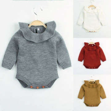 Autumn Winter Newborn Baby Girls Boys Winter Clothes Knitted Romper Toddler Jumpsuit Outfits