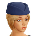 Airline Stewardess Cadet Formal Uniform Hat Caps Women Imitation Wool Felt Cap Ladies Pillbox Hats with Rope Air Hostesses Hat