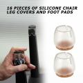 16 PCS Non-Slip Silicone Chair Leg Caps Feet Bottom Cover Pads Furniture Table Wood Floor Protectors Transparent Round Cups new